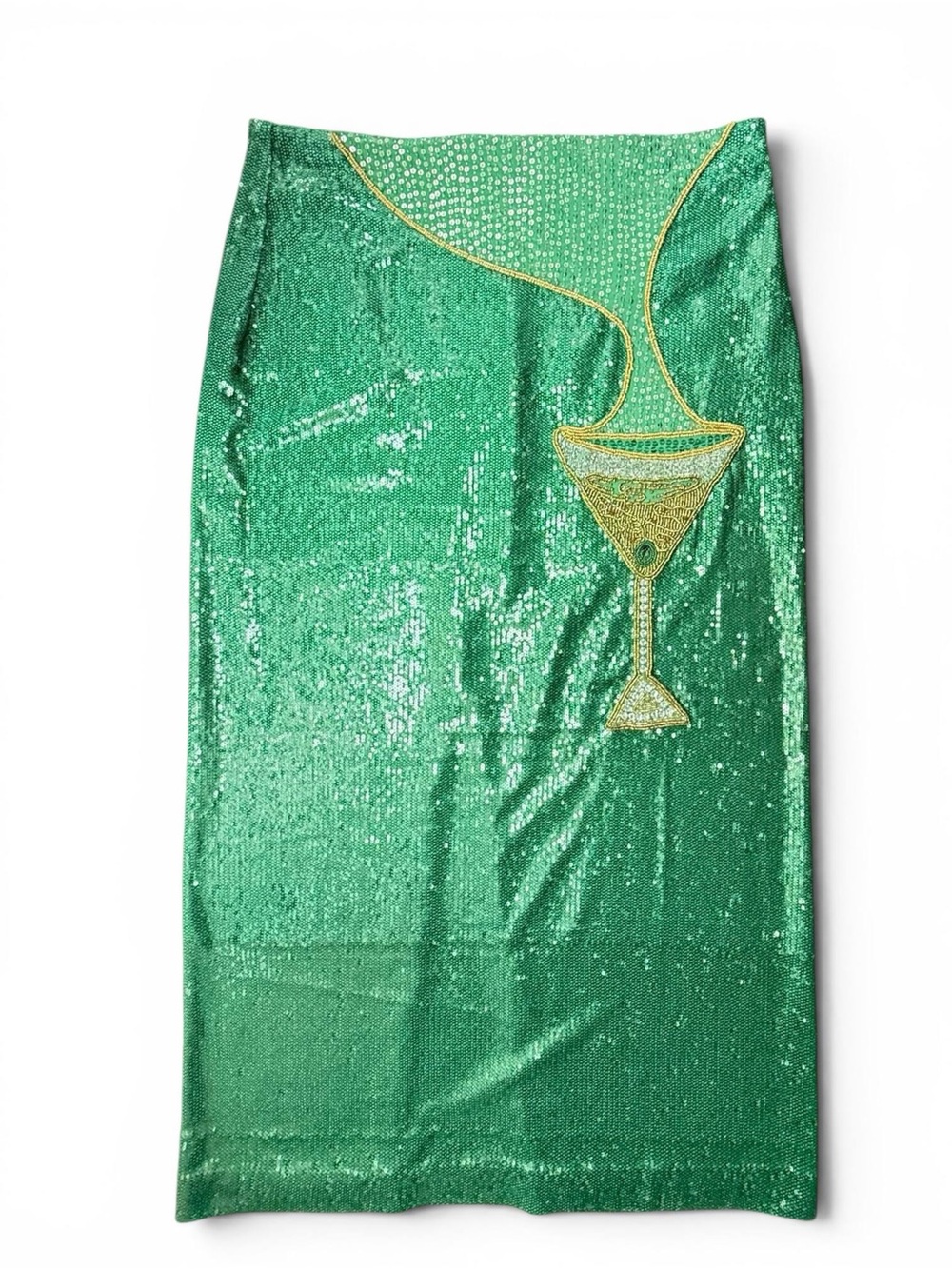 Antonio Melani Womens Naomi Sequin Skirt Green Beaded Cocktail Size 14 NWT - Picture 8 of 16